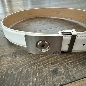 White Druh Men’s Leather Belt